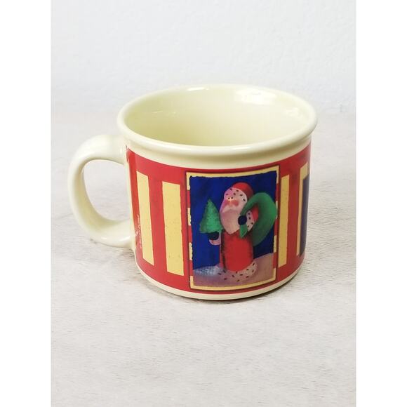 Susan Zulauf Soup Coffee Mug 3 1/4" Christmas Holiday Ceramic Yellow 14oz - Picture 2 of 15